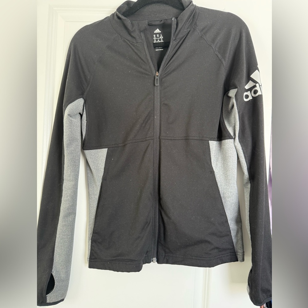 Adidas Black and Gray Full-Zip Jacket